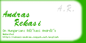 andras rekasi business card